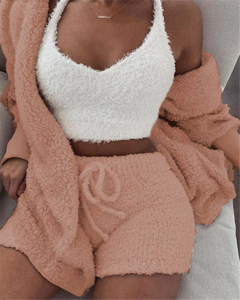 Pyjama Femme 3 Pièces – Haut Court & Short