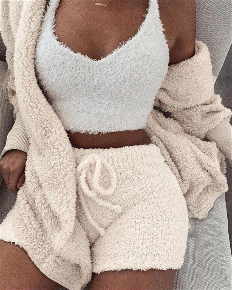 Pyjama Femme 3 Pièces – Haut Court & Short