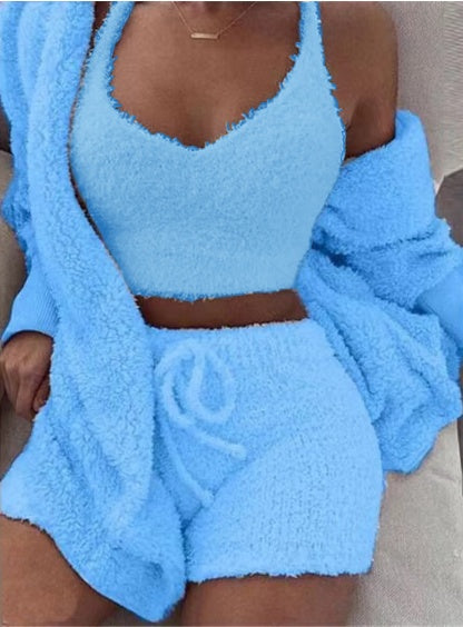 Pyjama Femme 3 Pièces – Haut Court & Short