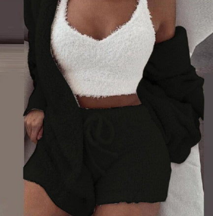 Pyjama Femme 3 Pièces – Haut Court & Short