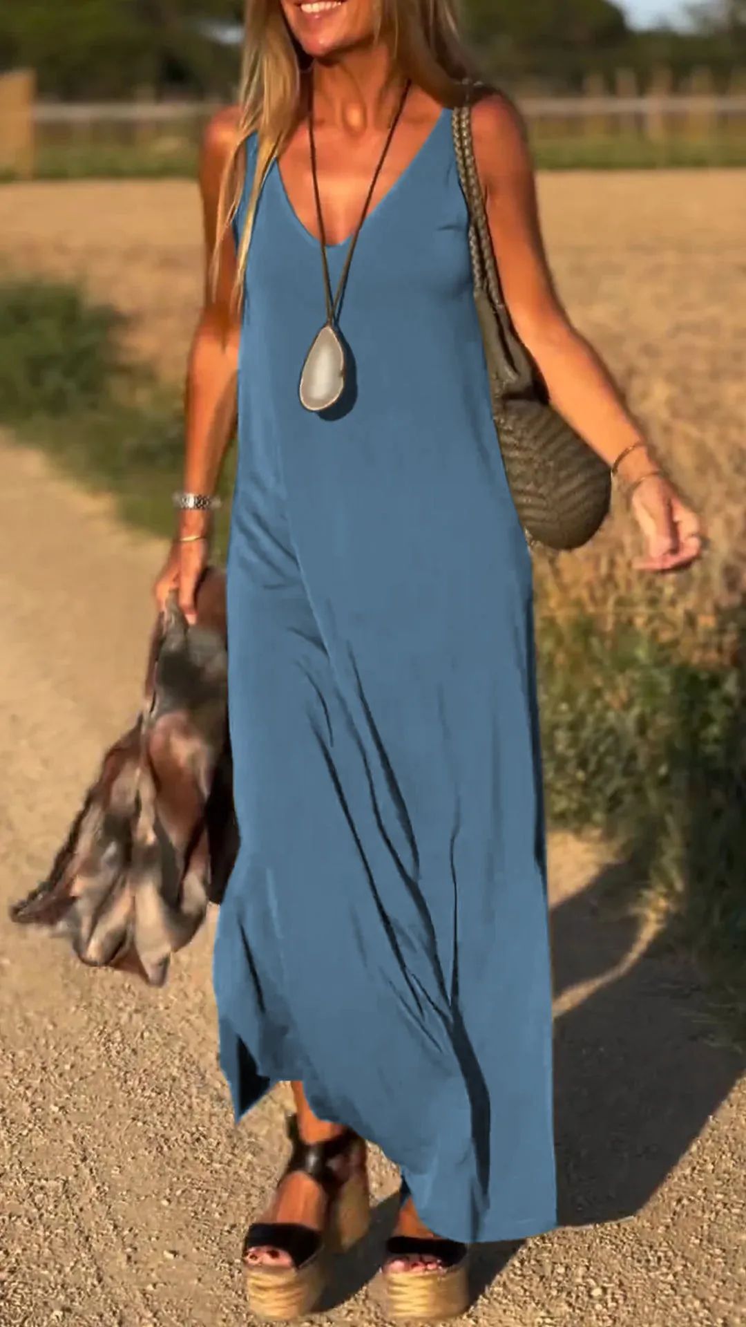 Robe Sexy à Bretelles avec Décolleté