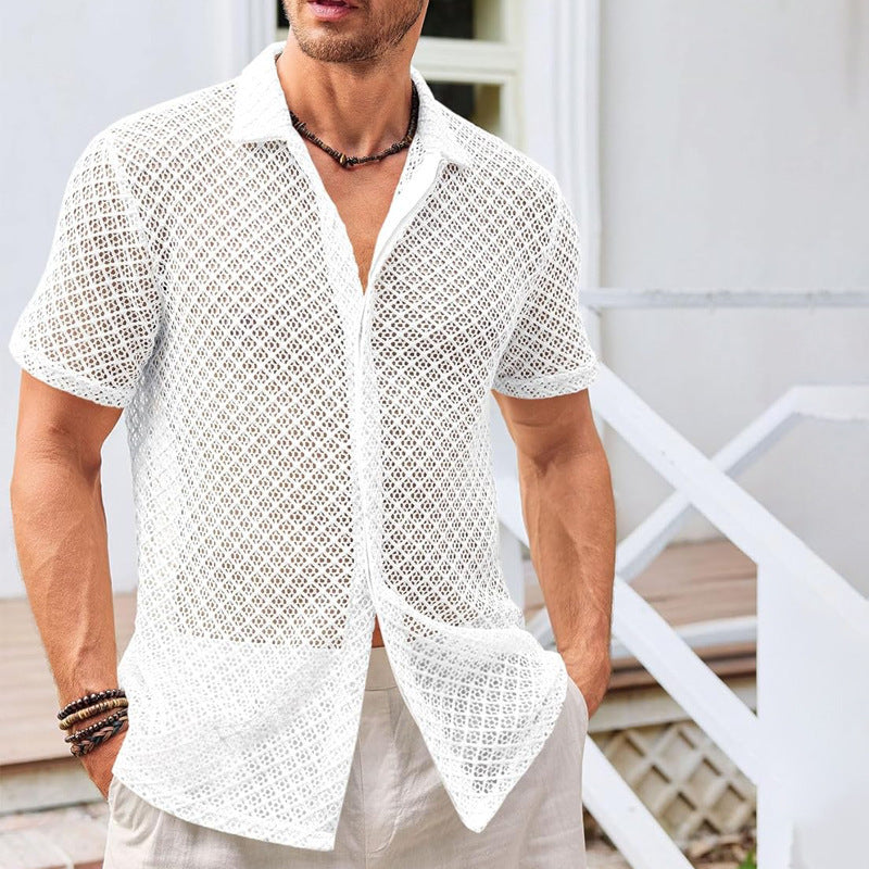 Chemise Homme d’Été à Manches Courtes en Maille