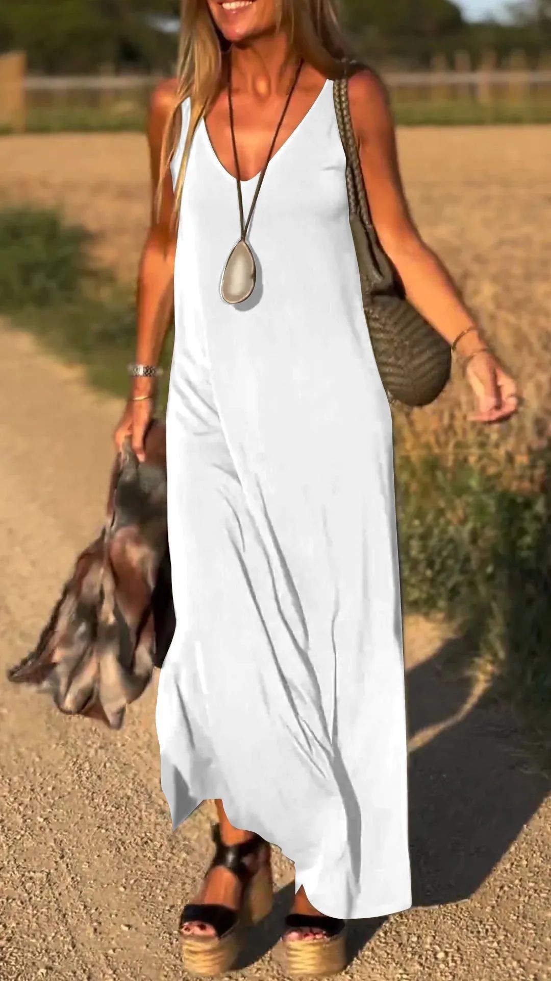 Robe Sexy à Bretelles avec Décolleté