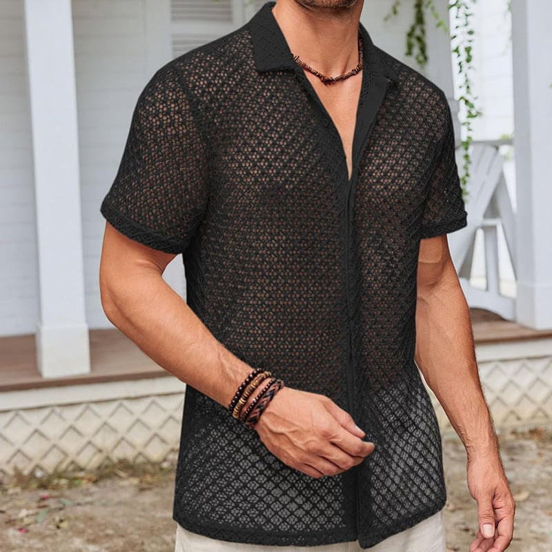 Chemise Homme d’Été à Manches Courtes en Maille