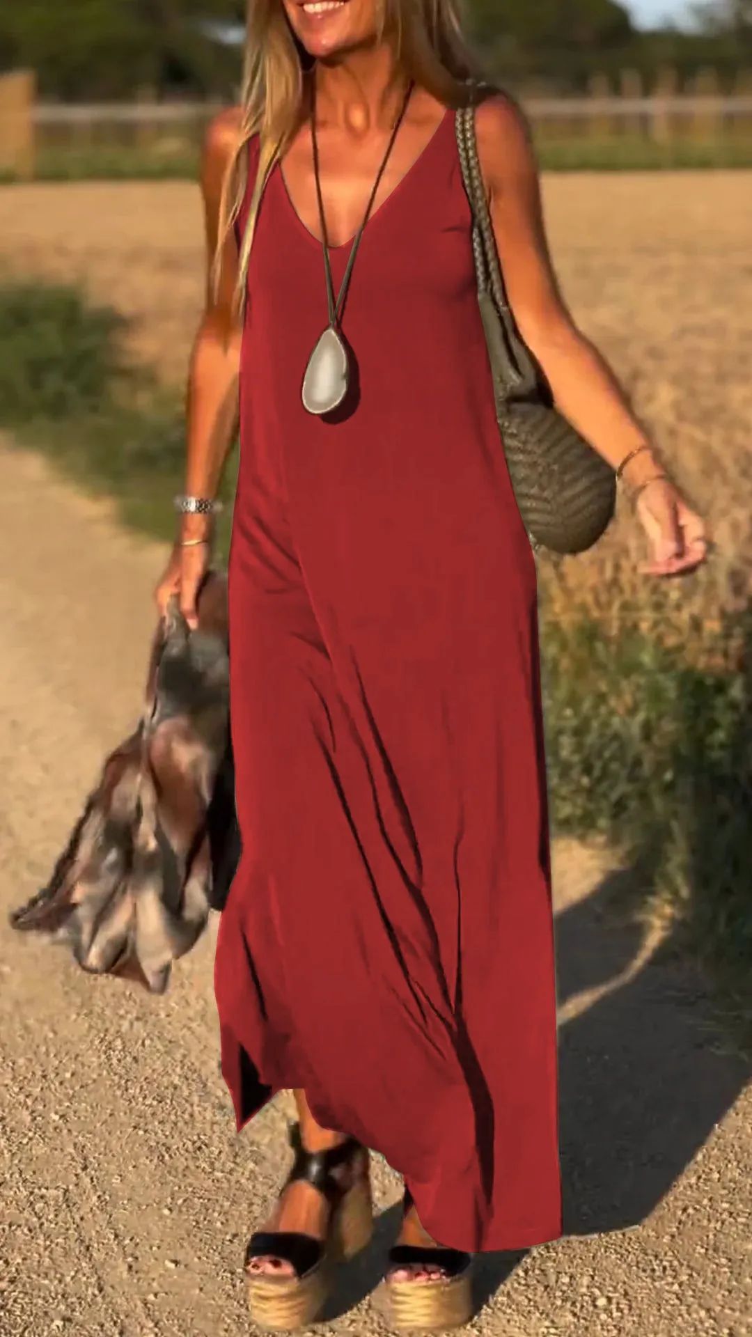 Robe Sexy à Bretelles avec Décolleté