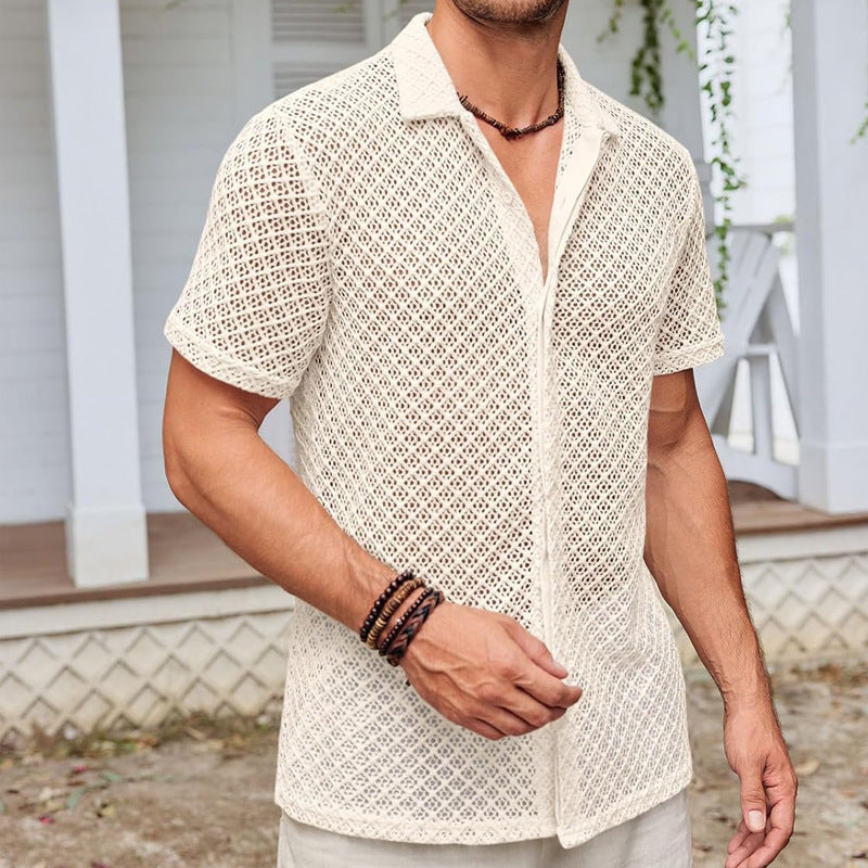 Chemise Homme d’Été à Manches Courtes en Maille