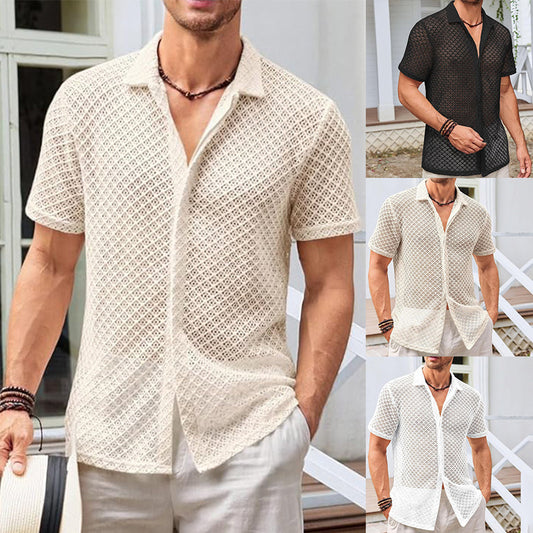 Chemise Homme d’Été à Manches Courtes en Maille