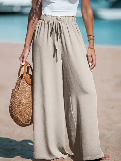Pantalon Large Femme à Faux Cordon
