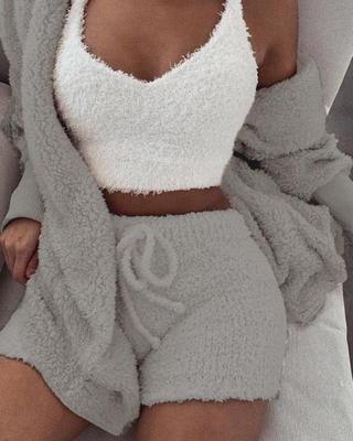 Pyjama Femme 3 Pièces – Haut Court & Short