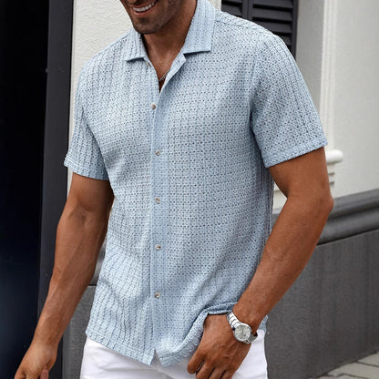 Chemise rayée homme – Manches courtes à col revers