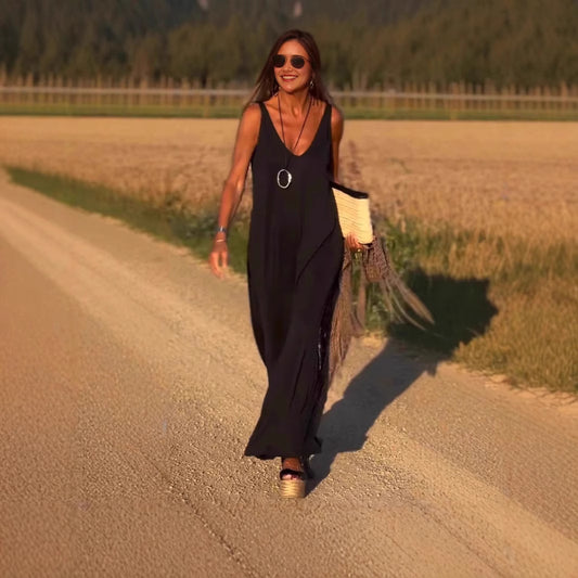 Robe Sexy à Bretelles avec Décolleté